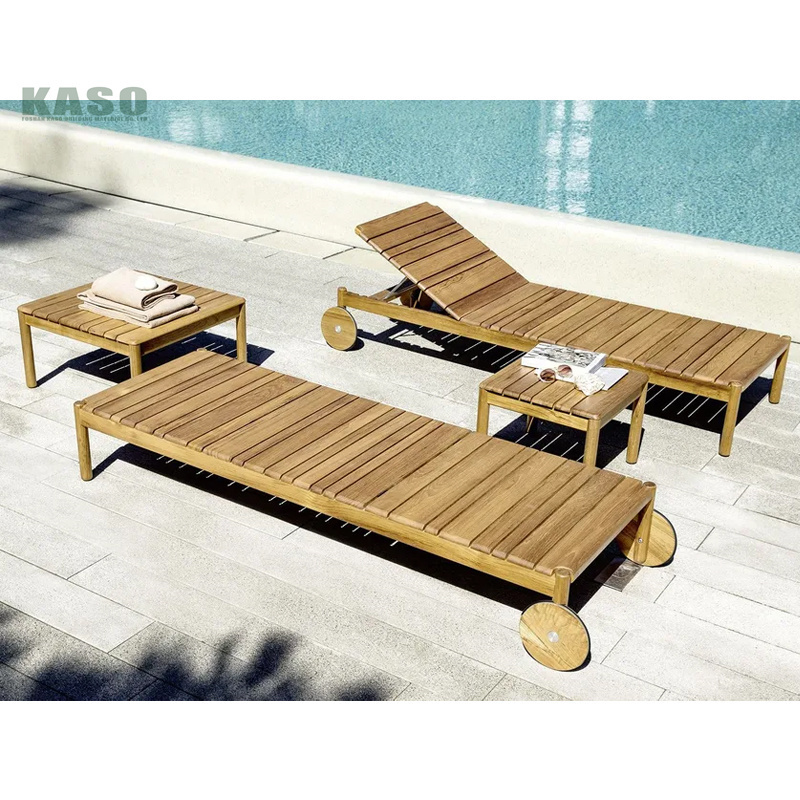 Garden Sun Bed Lounger Chair Swimming Pool Side Ledge Outdoor Chairs Wood Aluminium Wicker Villa Lounge Pool Sun Lounger