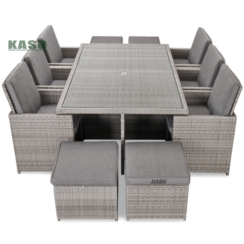 7 Pieces Restaurant Furniture Set Wicker Rattan Garden Outdoor Patio Furniture For Dining