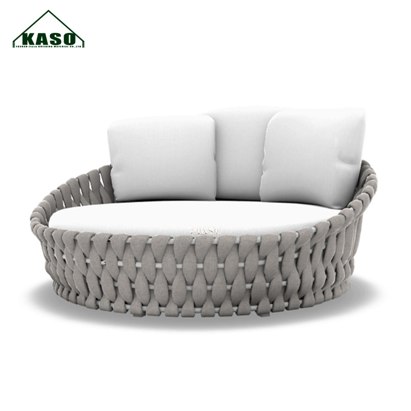 Sunbed Lounger Cushion Rattan Cane Furniture Canopy Aluminum Sun Bed White Day Hotel Pool Beds Aluminium Outdoor Double Daybed