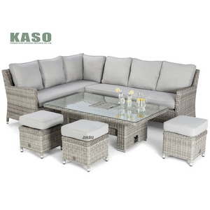 4 Piece Sofa Conversation Set 4pc Patio Outdoor Chair Pe Plastic Dining Corner Hotel Furniture Wicker Rattan Garden Set