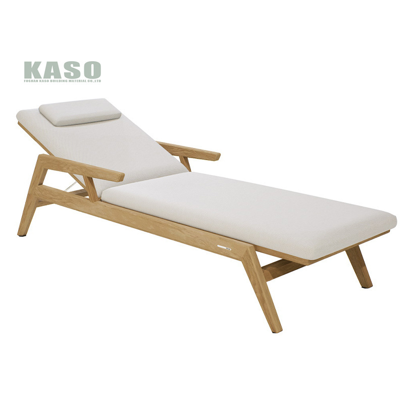 Poolside White Wood Garden Teak Sun Bed beach Beach Metal Aluminum Chaise Swimming Modern Outdoor Pool Lounge Chairs