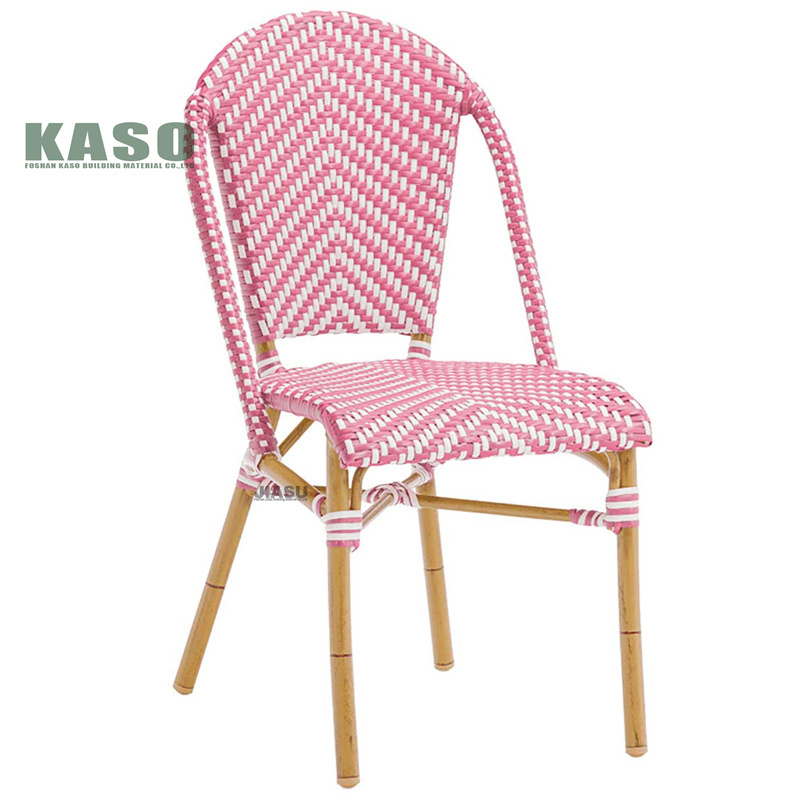 Balcony Aluminum Wicker Dining Chairs Dinning Seat Metal Beach Cane Beach Woven Roped Ratan Patio Outdoor Rattan Garden Chair