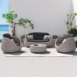 Woven Sofa Set Out Door Sectional Teak Garden Sofa Polyester Weave Grey Patio Nautica Lounge Weaved Rope Outdoor Furniture