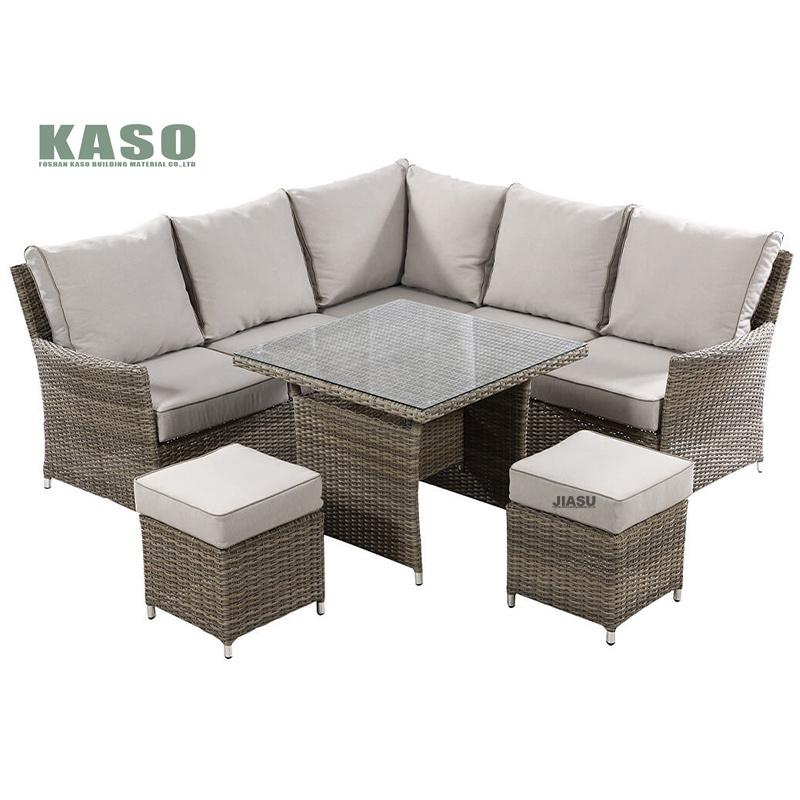 4 Piece Sofa Conversation Set 4pc Patio Outdoor Chair Pe Plastic Dining Corner Hotel Furniture Wicker Rattan Garden Set