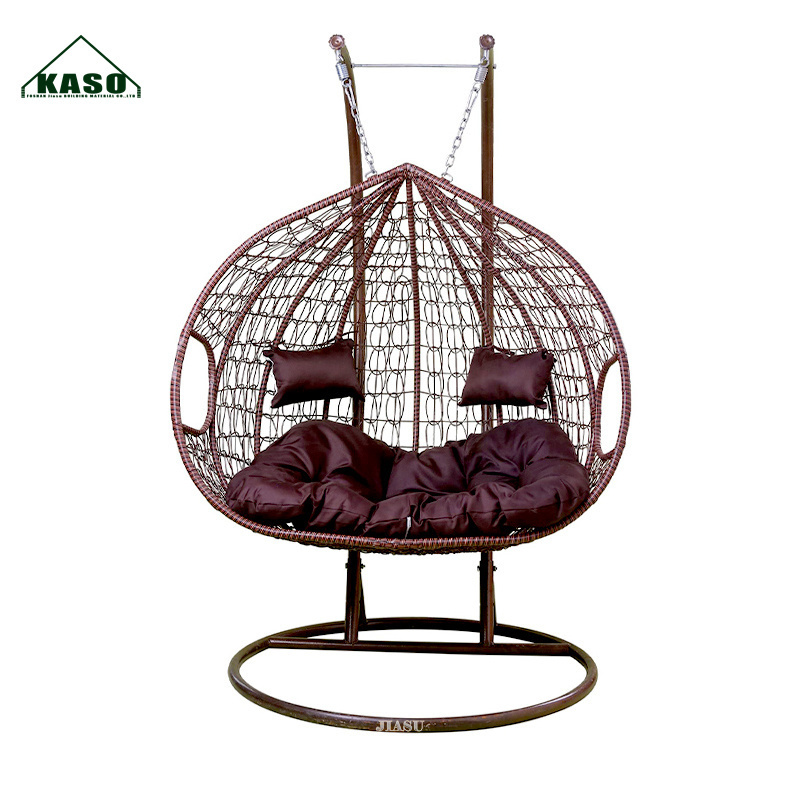 Patio Living Room Furniture Rattan Chair Egg Metal Stand Shaped Indoor Daybed Nest Hanging Garden Swing Chairs