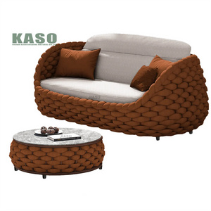 Rattan Outdoors Section Deep Seating Teak Wicker Lounge Furniture  Loveseat Chairs Patio Sofa Outdoor Loveseat