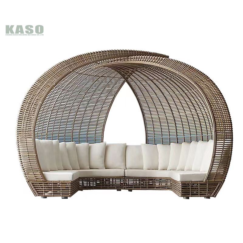 Patio Pool Round Beach Sun Lounger Large Modern Outdoor Luxury Aluminum Sunbed Canopy Garden Lounge Hotel Big Pool Daybed