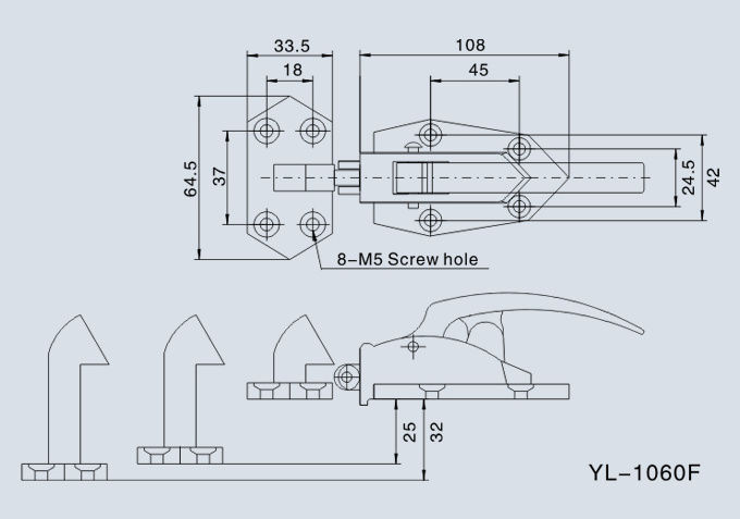 rigging hardware H331 forged steel US type clevis slip hook with latch