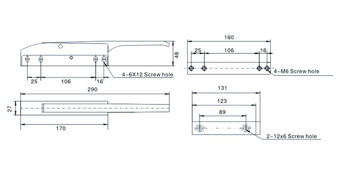 Straight handle magnetic door lock,Zinc alloy side install switch lock.YL-1102