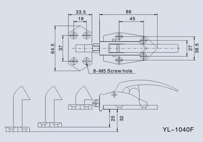 Industrial Latch Type/Quick-Release Latch/Hook Toggle Clamp