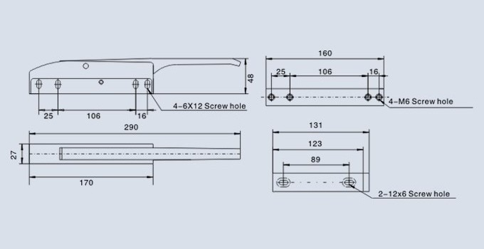 Straight handle magnetic door lock,Zinc alloy side install switch lock.YL-1100