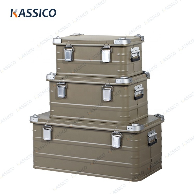 KASSICO Outdoor Aluminum Glamping Camping Box Storage Container Overland Traveling Camping Kitchen Box