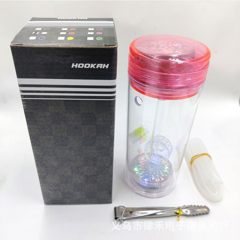 Hot Sales Portable Led Shisha Cup Set Light Up Acrylic Hookah Car Smoking Cup Hookah