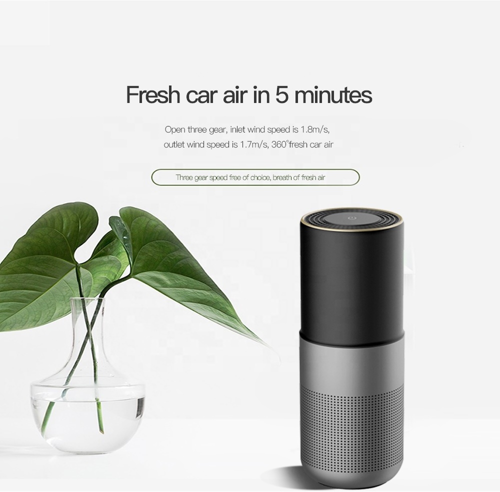 Katald New Solar Energy Powered Hepa Filter Negative Ions Home Desktop Car Air Purifier