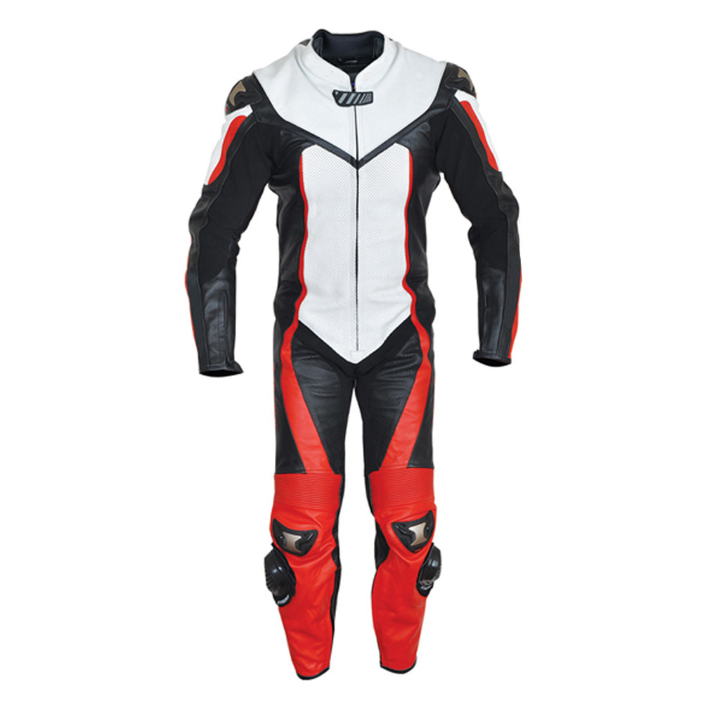 Wholesale Custom Design Men's Leather Motor Bike Suit 100% Genuine leather High Quality Motorcycle Suit