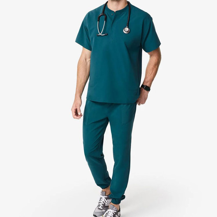 Wholesale Black Waterproof Medical Scrubs Men's Top Quality Uniform Medical Frosted Fashion Medical Uniform