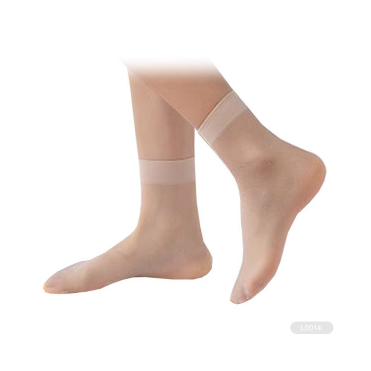 kaite-3-L0054 disposable nylon try on socks one time use foot sheer mid-calf socks try shoe socks