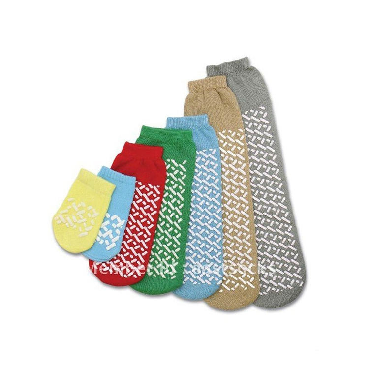 KT3-B587 non slip hospital socks for elderly disposable slipper patient socks