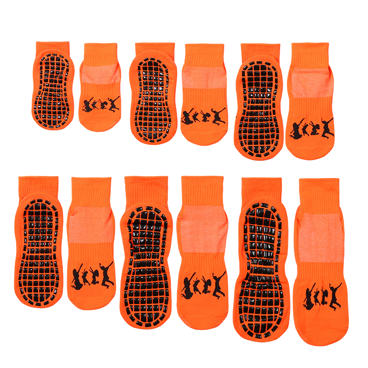 KTS OEM Factory custom logo kids children adults men women indoor playground park floor jump grip anti slip trampoline socks