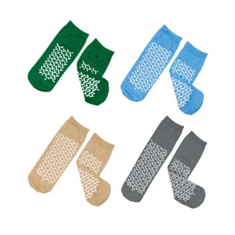 KT3-B587 non slip hospital socks for elderly disposable slipper patient socks