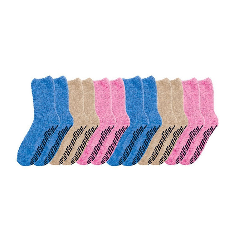 KT3-B587 non slip hospital socks for elderly disposable slipper patient socks