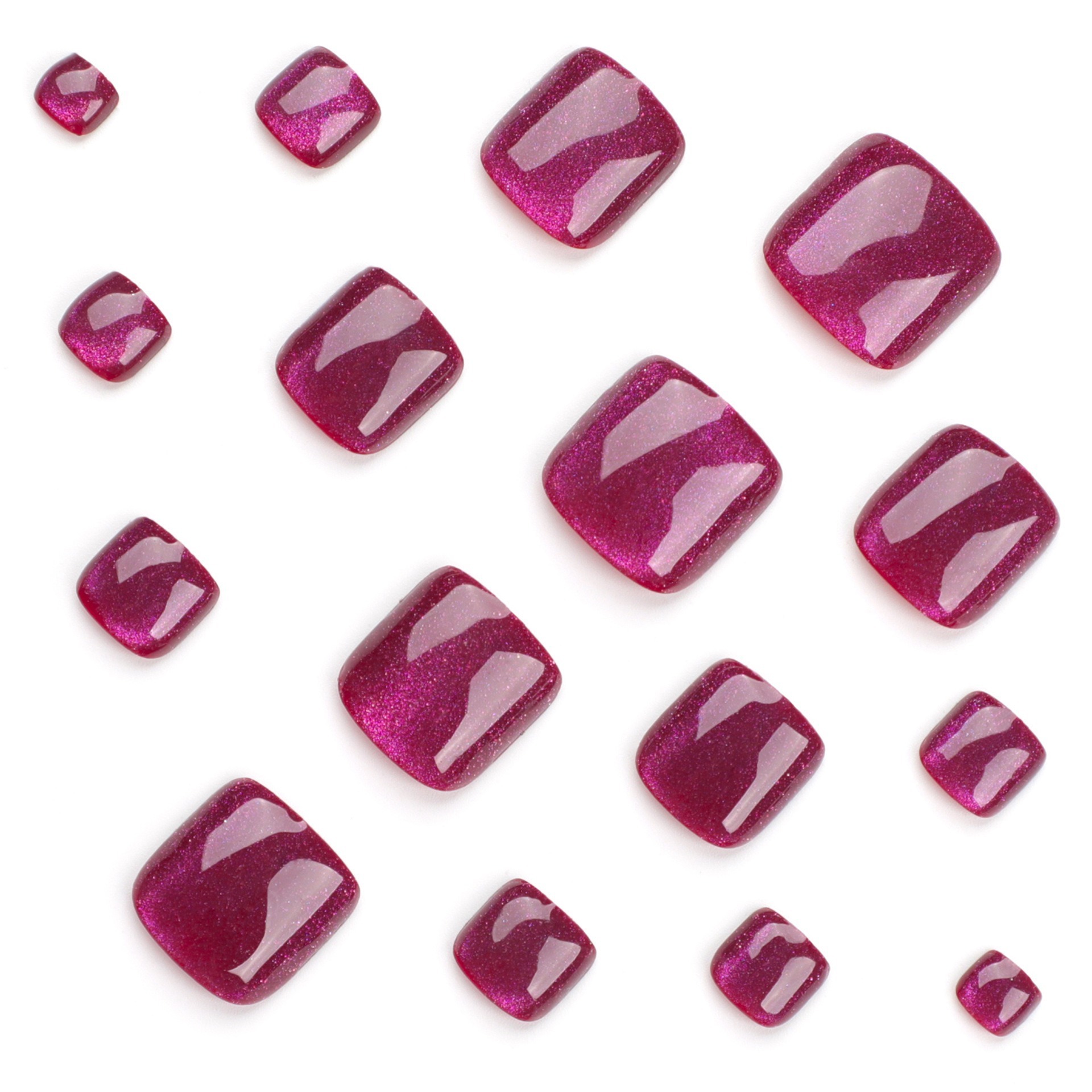 New Arrival Purple Toe Nails Cat Eye High-end Wearable Toe Tips 24 pcs press on nails artificial fingernails nails