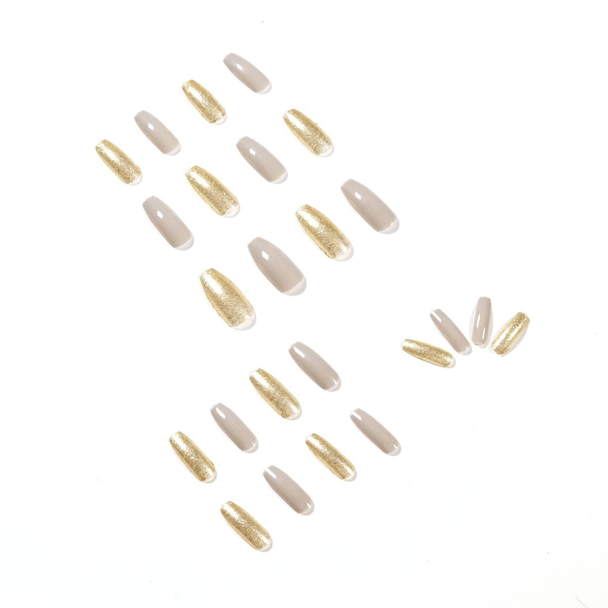 24pcs Morandi Grey Glitter Nail Art ready stock wholesale press on nails artificial fingernails acrylic candy fake nails 1167