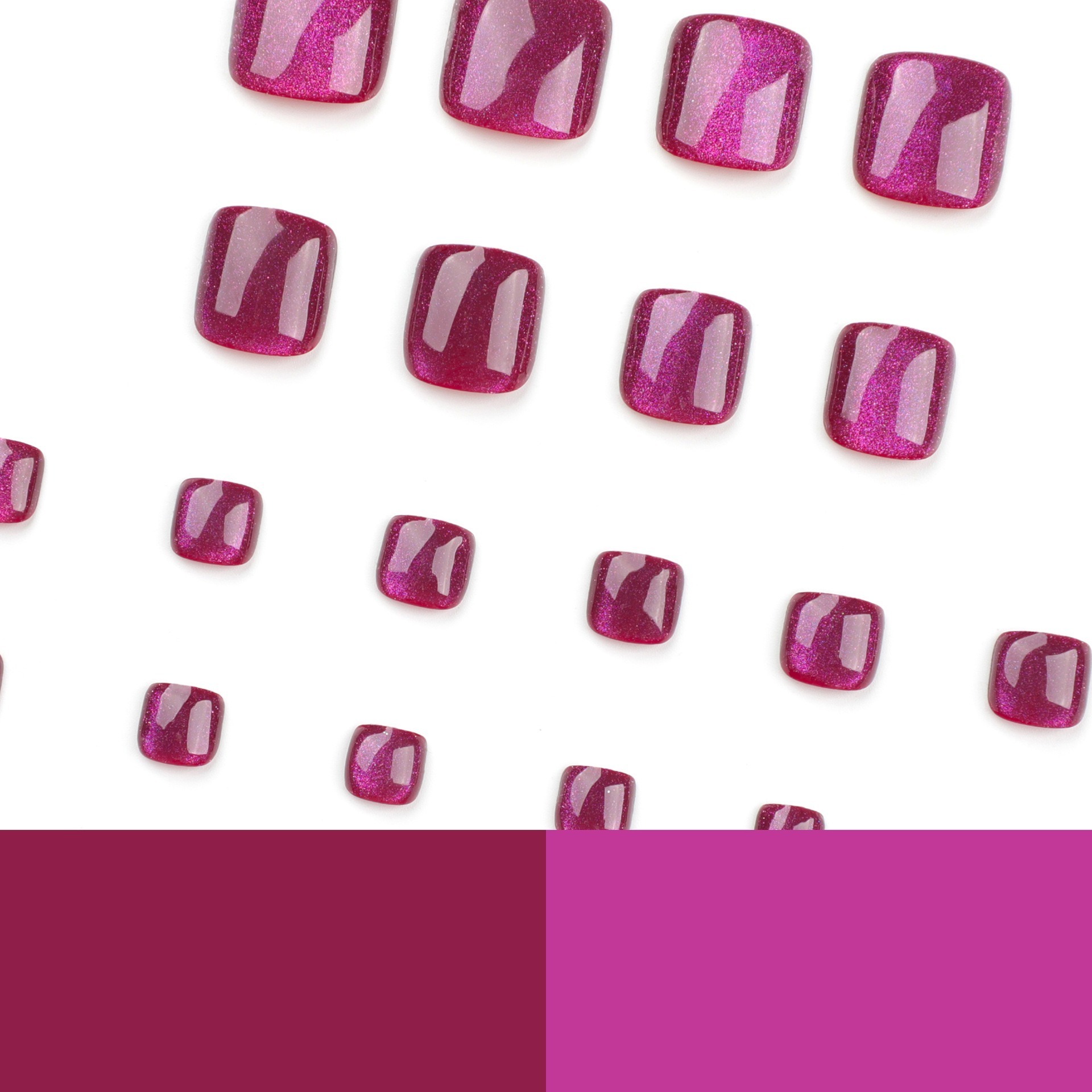 New Arrival Purple Toe Nails Cat Eye High-end Wearable Toe Tips 24 pcs press on nails artificial fingernails nails