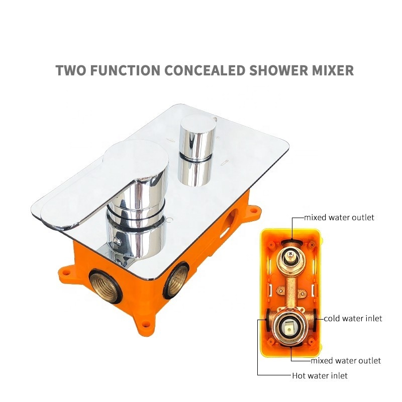 Popular In wall Brass Shower Faucet Body Valve Concealed Round Bath Shower Mixer 2 way Diverter embedded shower body