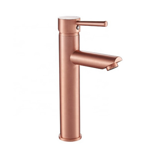 Bathroom accessories good quality wholesale basin faucet, Rose gold Brushed Brass faucet taps