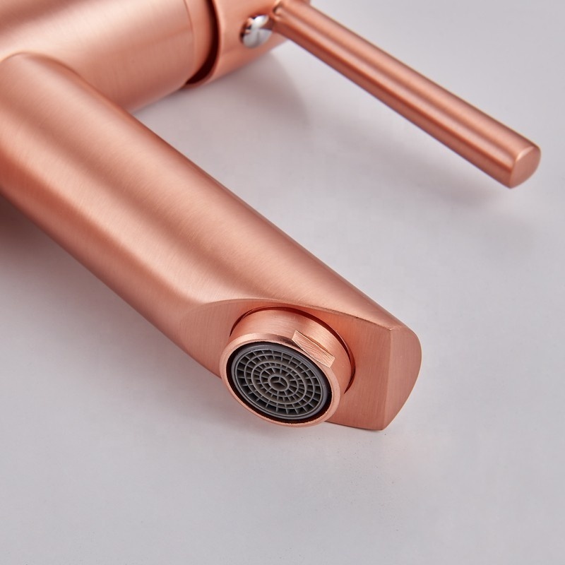 Bathroom accessories good quality wholesale basin faucet, Rose gold Brushed Brass faucet taps