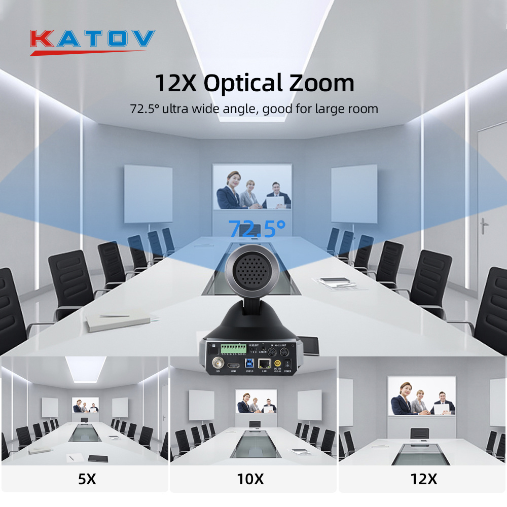 KATOV IR remote control Indoor 12x Optical zoom video surveillance ip ptz camera with 3G-SDI KT-HD91R