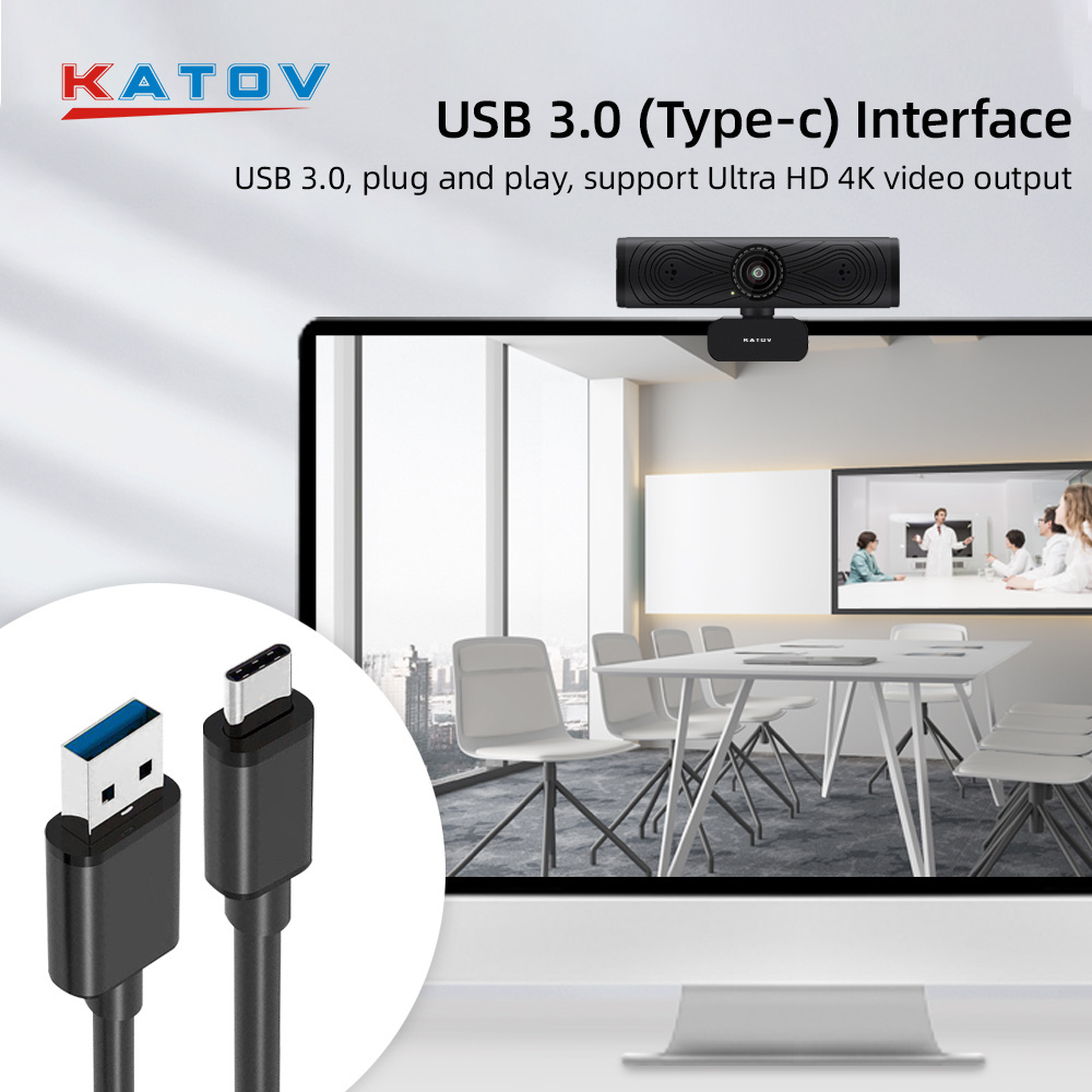 KATOV 4k usb webcam cover laptop usb3.0 4k auto framing web camera video conference webcam cameras