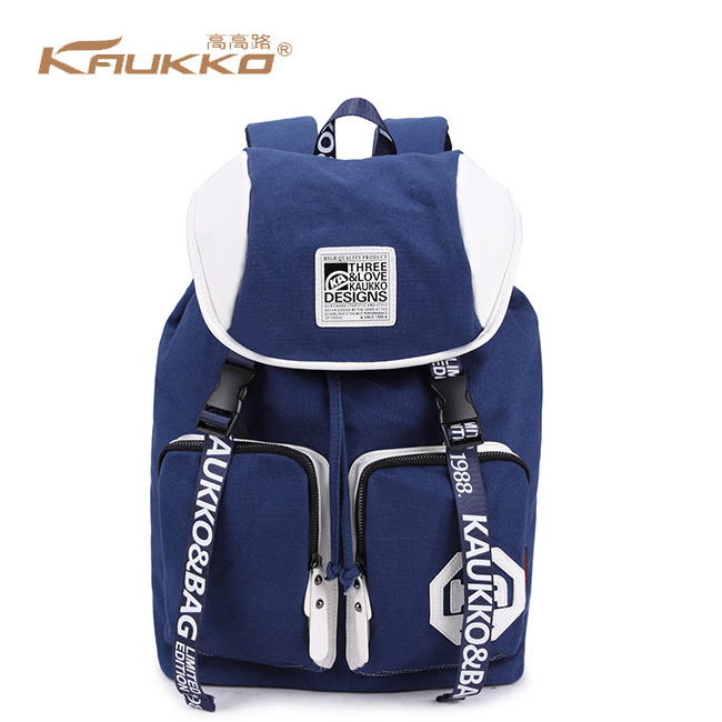 Multi-Funtional Canvas Men and Women Rucksack School Bag Hiking Camping Knapsack Backpack Drawstring Bag