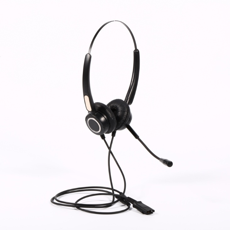 Noise cancelling Binaural Call center headset telephone headset with PLT QD for call center or telemarketing