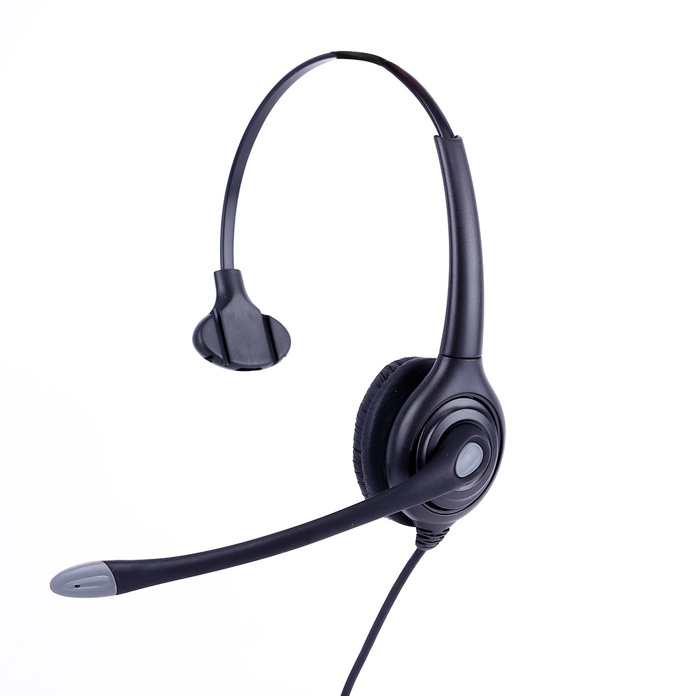 Noise cancelling call center headset with PLT QD connecting with RJ11 USB, DC plug for call center and telemarket