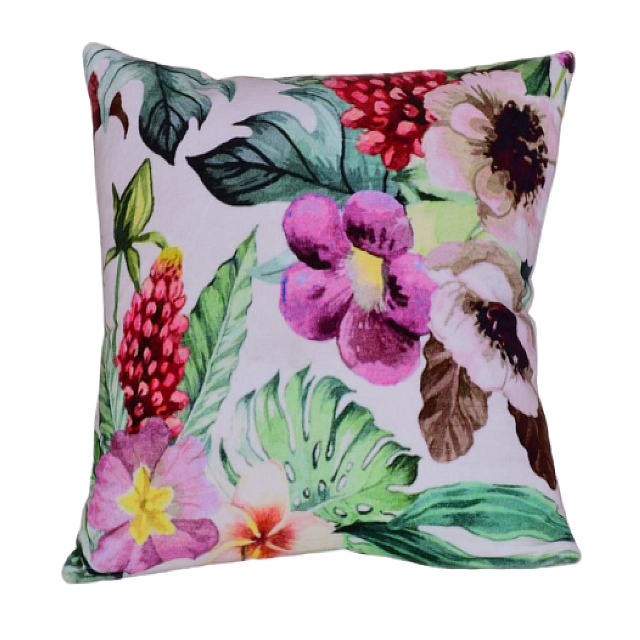 Attractive Floral Print Digital Printed Cushion Cover Cotton Velvet Smooth Pillow Cover