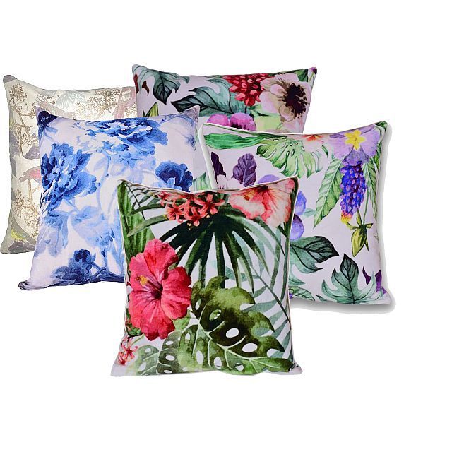 Attractive Floral Print Digital Printed Cushion Cover Cotton Velvet Smooth Pillow Cover