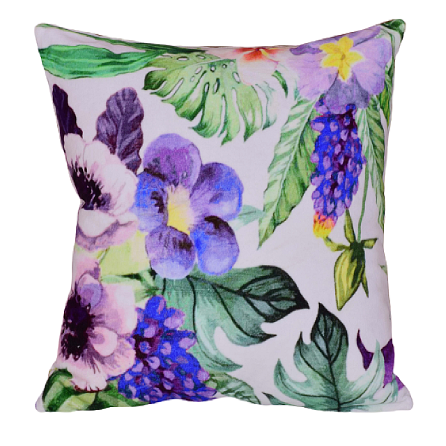 Attractive Floral Print Digital Printed Cushion Cover Cotton Velvet Smooth Pillow Cover