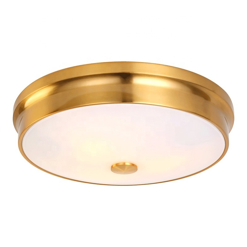 Modern luxury plated antique gold round iron living room ceiling luxury lamp ceiling light