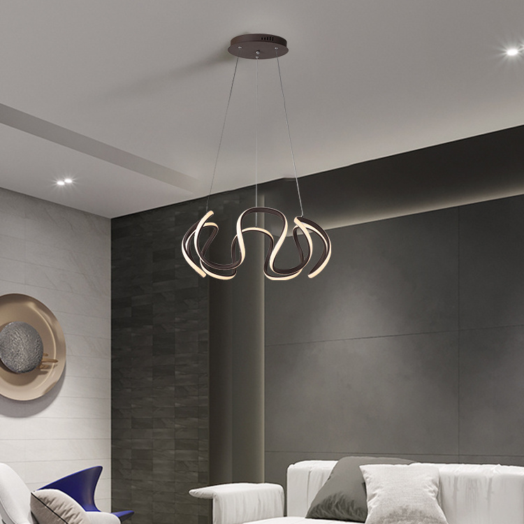 Contemporary Nordic Aluminum Simple Living Room Kitchen Hanging Ceiling Ring Pendant Light Fixtures Modern Led Chandelier