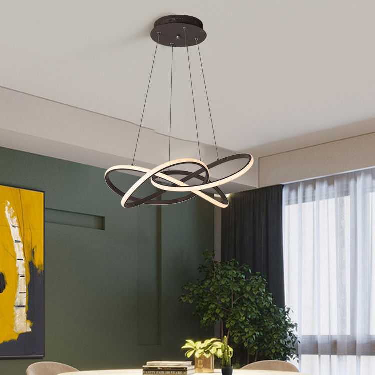 Contemporary Nordic Aluminum Simple Living Room Kitchen Hanging Ceiling Ring Pendant Light Fixtures Modern Led Chandelier