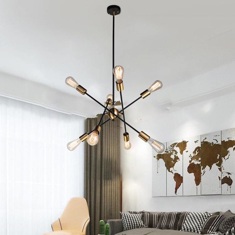 Made In China Classic Nordic Modern Ball Sputnik Indoor Room Decoration Ceiling Gold Brass Chandelier Pendant Light