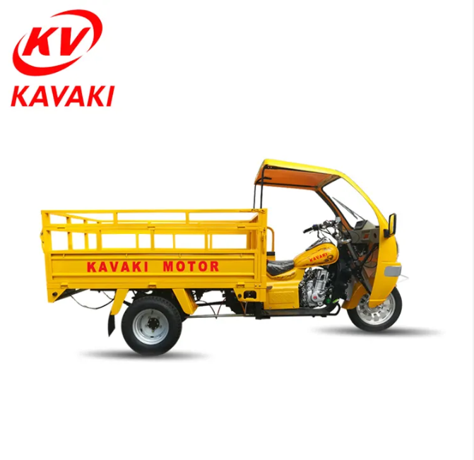 Kavaki Wholesale Super Moto Tricycle Dumper Truck 3 Tire 250cc Water Cooled Mini Chopper Motorcycle Tricycle With Cabin