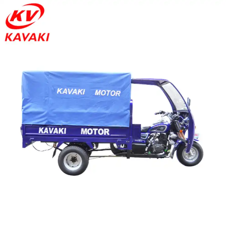 Kavaki Direct Sale 150cc 200cc 250cc Engine 1.8m 2.0m Cargo Box Super Kavaki Motor Gasoline 5 Wheel Trike/petrol Motor Tricycles