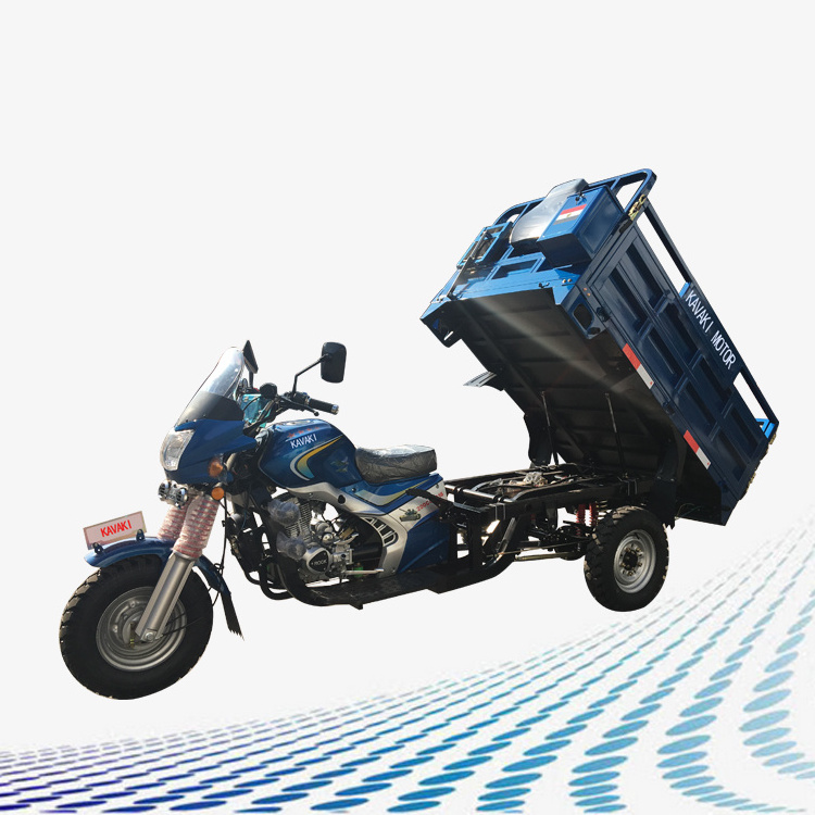 China Kavaki Brand New Gasoline Cargo Tricycle Trike With Boosting Rear Axle Export To Columbia