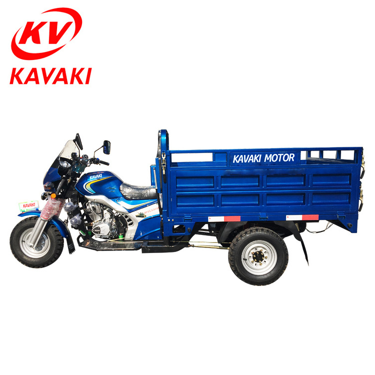 China Kavaki Brand New Gasoline Cargo Tricycle Trike With Boosting Rear Axle Export To Columbia