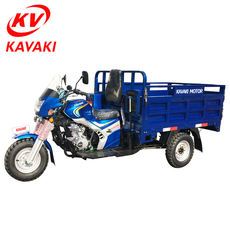 China Kavaki Brand New Gasoline Cargo Tricycle Trike With Boosting Rear Axle Export To Columbia