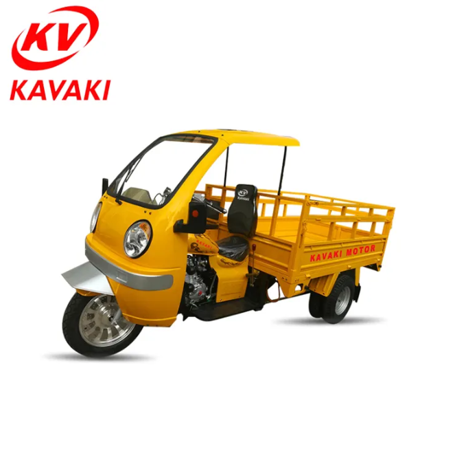 Kavaki Wholesale Super Moto Tricycle Dumper Truck 3 Tire 250cc Water Cooled Mini Chopper Motorcycle Tricycle With Cabin