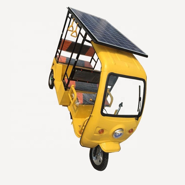 Good quality charge by solar power and city power solar panel electric tricycle for adult e rickshaw passenger trike for sale